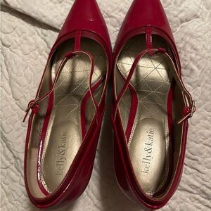 Kelly & Katie Red T-Strap Heels 11M